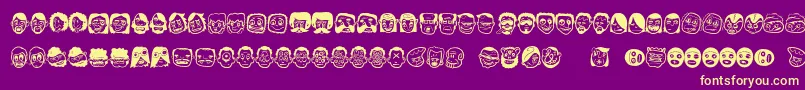 Fonte Thefreakyface – fontes amarelas em um fundo roxo