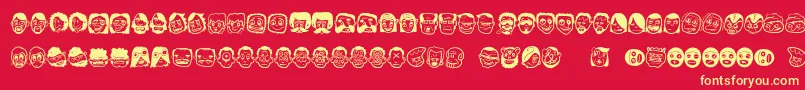 Thefreakyface Font – Yellow Fonts on Red Background