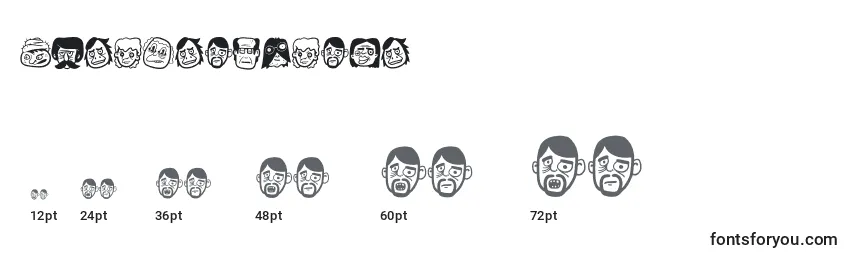 Thefreakyface Font Sizes