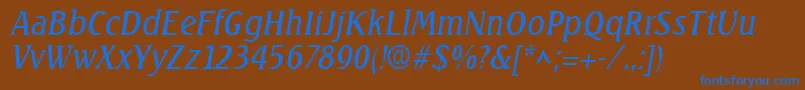 SeagulllhItalic Font – Blue Fonts on Brown Background