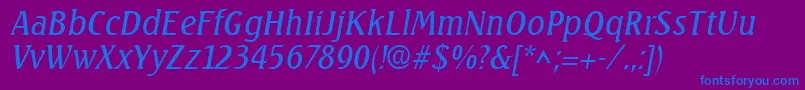 SeagulllhItalic Font – Blue Fonts on Purple Background