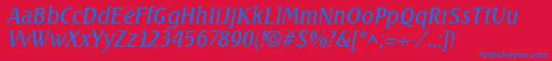 SeagulllhItalic Font – Blue Fonts on Red Background