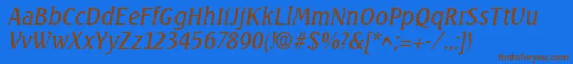 SeagulllhItalic Font – Brown Fonts on Blue Background