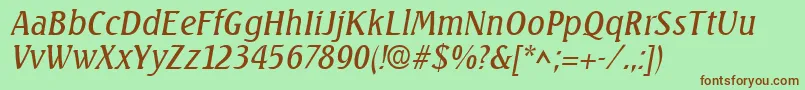 SeagulllhItalic Font – Brown Fonts on Green Background