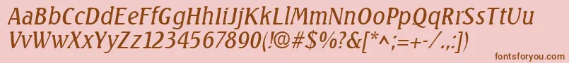 SeagulllhItalic Font – Brown Fonts on Pink Background