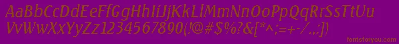 SeagulllhItalic Font – Brown Fonts on Purple Background