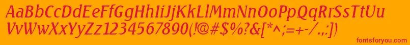 SeagulllhItalic Font – Red Fonts on Orange Background