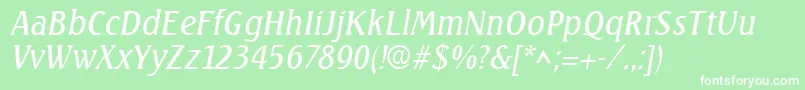 SeagulllhItalic Font – White Fonts on Green Background