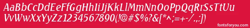 SeagulllhItalic Font – White Fonts on Red Background