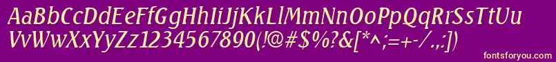 SeagulllhItalic Font – Yellow Fonts on Purple Background