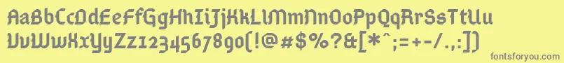 フォントGamaliel – 黄色の背景に灰色の文字