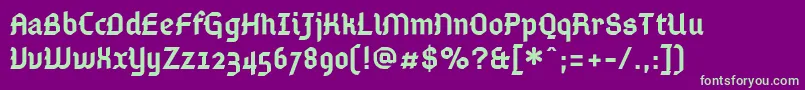 フォントGamaliel – 紫の背景に緑のフォント