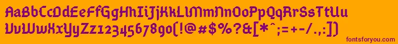 フォントGamaliel – オレンジの背景に紫のフォント