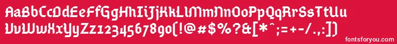 Gamaliel-Schriftart – Weiße Schriften auf rotem Hintergrund