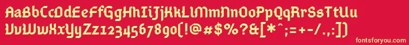 Gamaliel Font – Yellow Fonts on Red Background