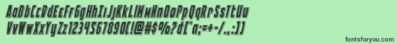 Battleworldpunchital Font – Black Fonts on Green Background