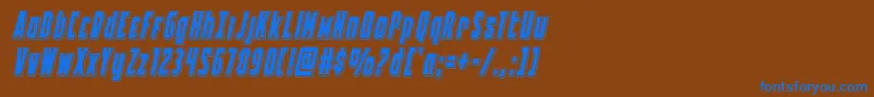 Battleworldpunchital Font – Blue Fonts on Brown Background