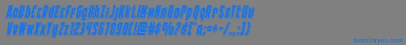 フォントBattleworldpunchital – 灰色の背景に青い文字