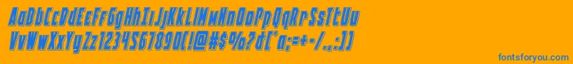 Battleworldpunchital Font – Blue Fonts on Orange Background