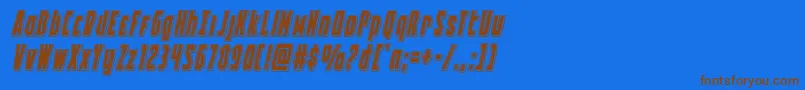 Battleworldpunchital Font – Brown Fonts on Blue Background