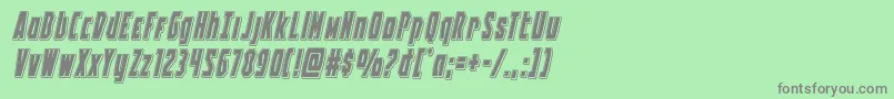 Battleworldpunchital Font – Gray Fonts on Green Background
