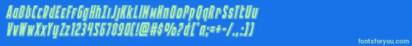 Battleworldpunchital Font – Green Fonts on Blue Background