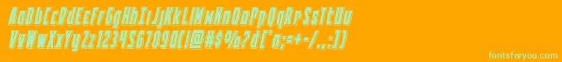 Battleworldpunchital Font – Green Fonts on Orange Background