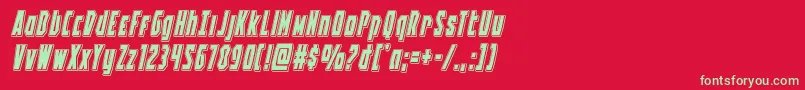 Battleworldpunchital Font – Green Fonts on Red Background