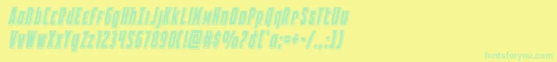 Czcionka Battleworldpunchital – zielone czcionki na żółtym tle