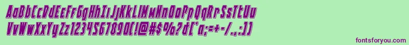 Battleworldpunchital Font – Purple Fonts on Green Background