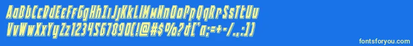 Battleworldpunchital Font – Yellow Fonts on Blue Background