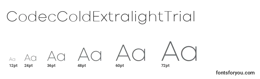 CodecColdExtralightTrial Font Sizes