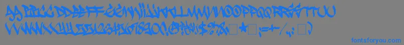 Czcionka Krash – niebieskie czcionki na szarym tle