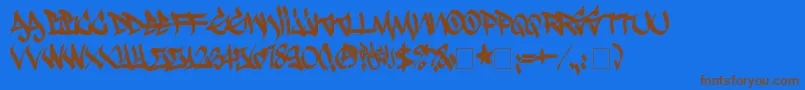 Krash Font – Brown Fonts on Blue Background