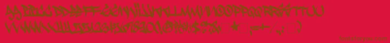 Krash-Schriftart – Braune Schriften auf rotem Hintergrund
