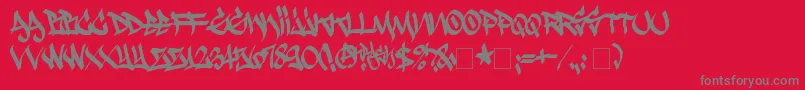 Krash Font – Gray Fonts on Red Background