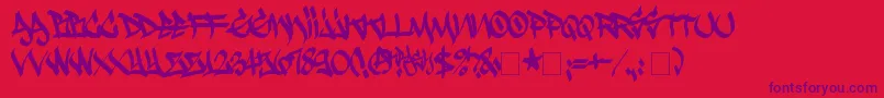 Krash Font – Purple Fonts on Red Background