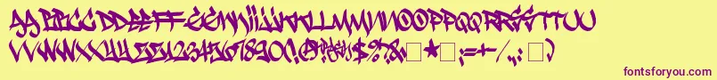 Krash Font – Purple Fonts on Yellow Background