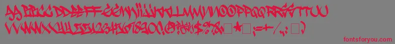 フォントKrash – 赤い文字の灰色の背景