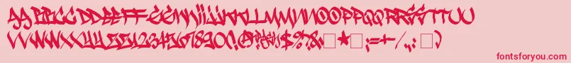 フォントKrash – ピンクの背景に赤い文字