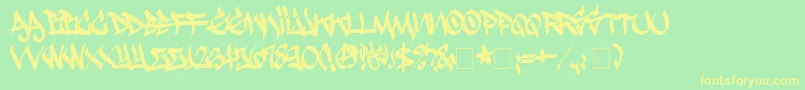 Krash Font – Yellow Fonts on Green Background