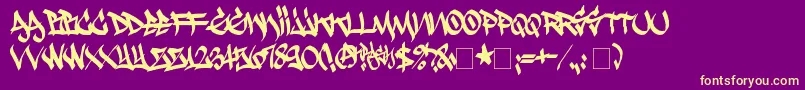 Krash Font – Yellow Fonts on Purple Background