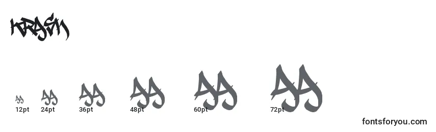 Größen der Schriftart Krash