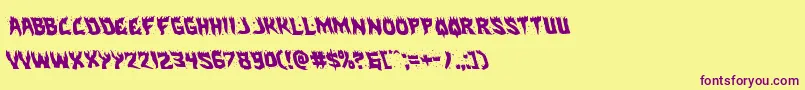Hotkissleft Font – Purple Fonts on Yellow Background