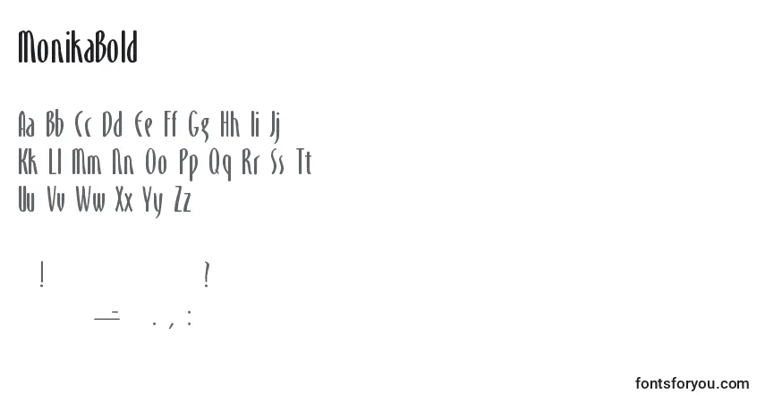 Schriftart MonikaBold – Alphabet, Zahlen, spezielle Symbole