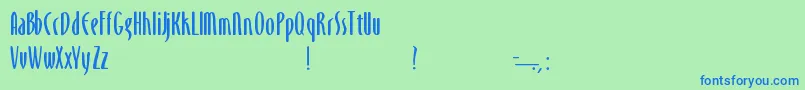 MonikaBold Font – Blue Fonts on Green Background