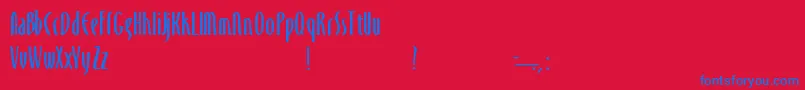 MonikaBold Font – Blue Fonts on Red Background