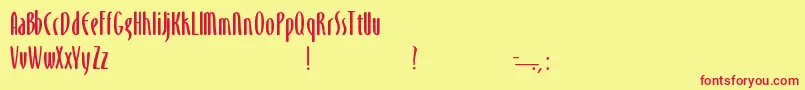 MonikaBold Font – Red Fonts on Yellow Background