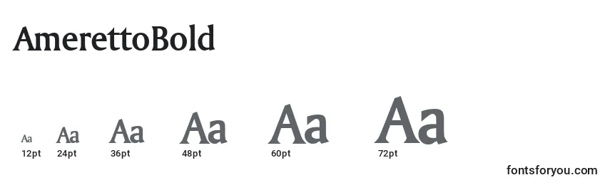 AmerettoBold Font Sizes