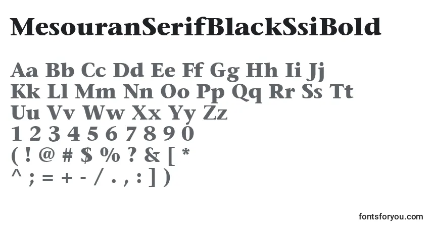 Schriftart MesouranSerifBlackSsiBold – Alphabet, Zahlen, spezielle Symbole